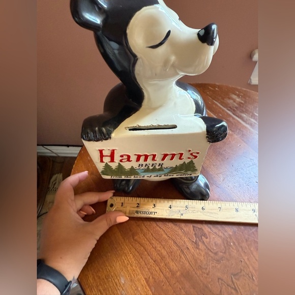 1950's Hamm's Beer Vintage Rare! Red wing Pottery Bear Bank 12" Tall Coin Bank - Picture 10 of 11